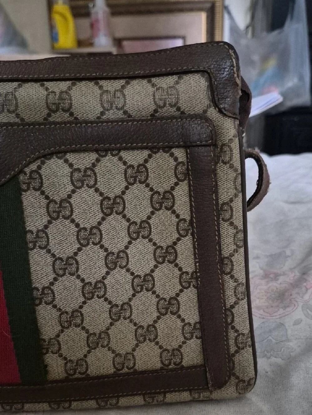 ✨ Vintage Gucci ✨ Iconic GG Monogram Web Stripe Shoulder BagRare Vintage Gucci G